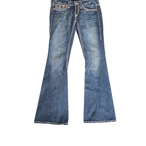 True Religion Rare Ultra Hot Made In USA Denim Jeans Size 28 Womens Flare - Picture 1 of 8